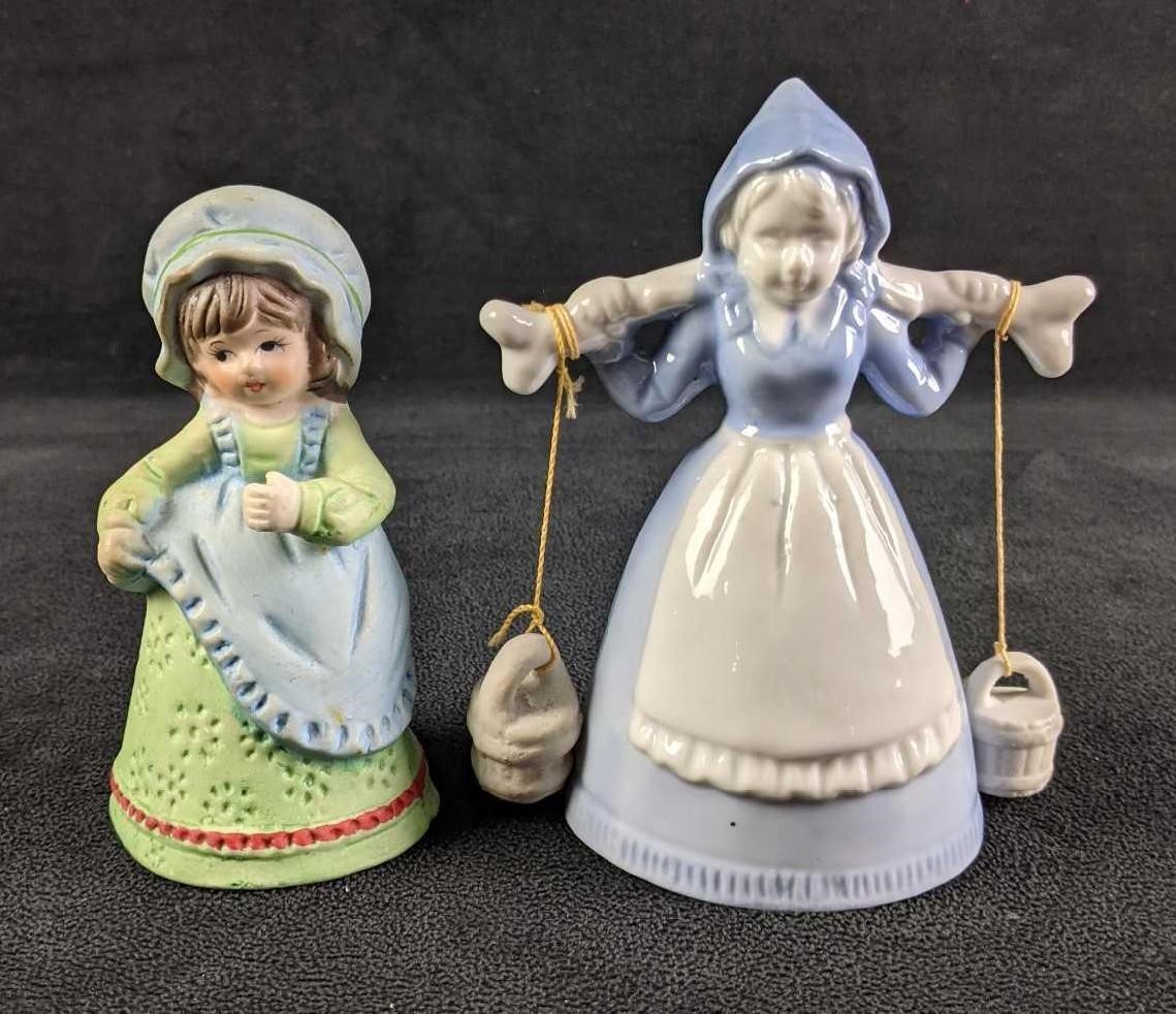 Ceramic Girl Figurine Bells