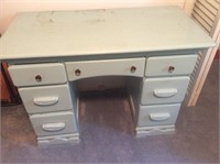 Pale Blue Painted Wood Desk