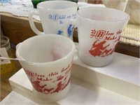 3 - VINTAGE FIRE KING RELIGIOUS THEMED MUGS