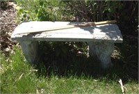 +Three piece concrete bench