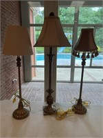 Lot of 3 Spindle Lamps