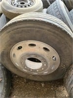2 - 24.5" 10 Lug Rims with 11R24.5 Tires