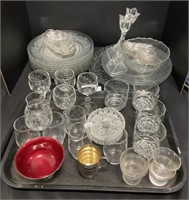 Vintage Glass Plates, Cordial, Drink Glasses.