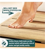 Bamboo Bath Mat for Bathroom - Wide Plank