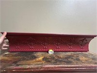 3 foot pressed tin wall shelf w/plate gutter