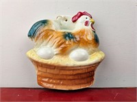 Vintage Wall Hanging Chicken Nesting 6"t