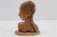Carved Wood Woman/Man Figure Head