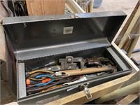 toolbox with pipe wrenches and pliers