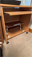 Small computer desk and foot stool
