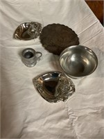 Pewter and plate assortment
