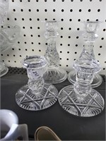 4 crystal candle holders