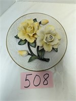 Capodimonte Yellow Roses By Franklin Mint