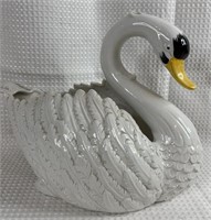 Vintage Ceramic Swan Planter Made in Italy