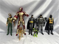 7 HERO AND VILLIAN ACTION FIGURES