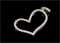 Diamond and 18ct white gold "open heart" pendant