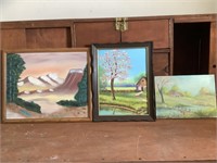 3 oil on canvas paintings