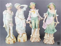 Bisque Porcelain Figurines / 4 pc