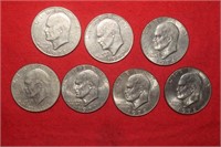 (7) Eisenhower Dollars  1971 to 1978D Mix