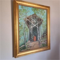 Signed Lenz Thorncrown Chapel Painting