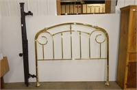 Queen Bed Frame and Brass Headboard
