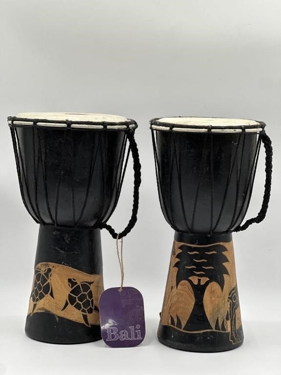 Vintage Tribal Bongo Drums Hand Made