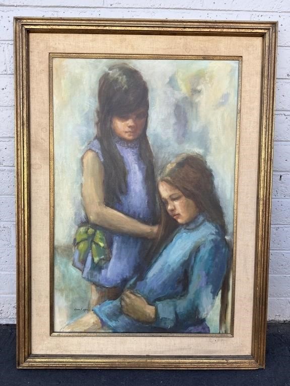 Vintage Framed Oil Painting Signed June Capps