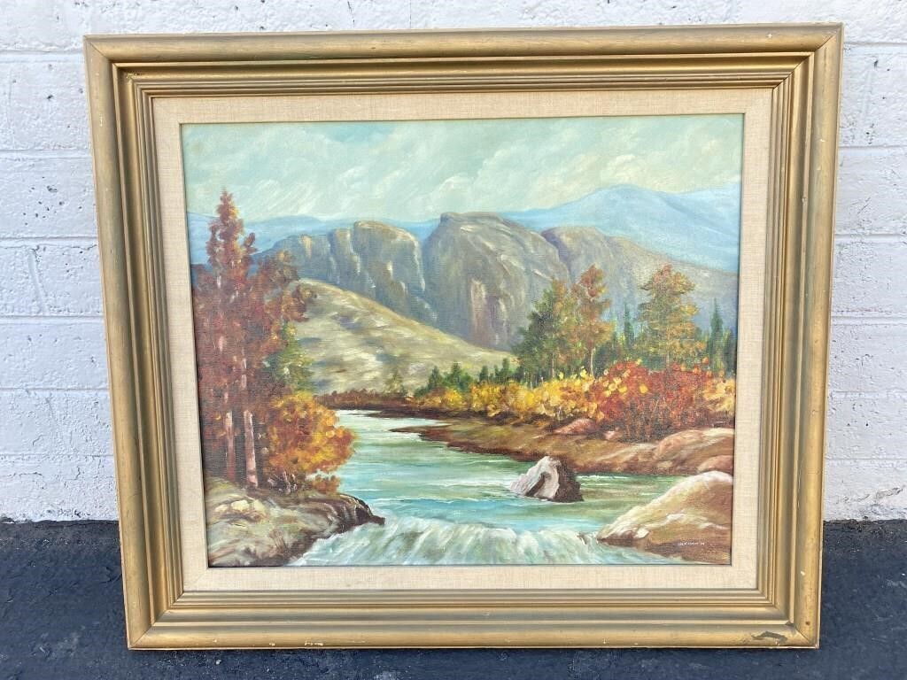 Mid-Century Oil Painting Signed Dickison 30x26"