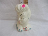 7" Ladies head vase