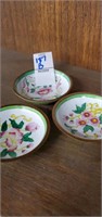 Cloisonne 3 Small plates approx 2in
