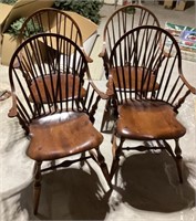 4 Windsor style chairs by Warren Chair Works