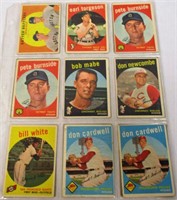 1959 Topps Lot of 8 Baseball Cards Mabe & Others