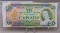 1954 Canadian $20.00 Note Choice / U N C