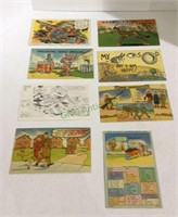 Lot of eight vintage (WWII) military cartoon