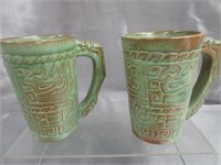 Frankoma "Mayan" Coffee Mugs