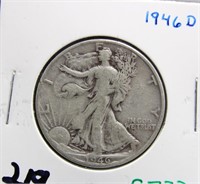1946 D WALKING LIBERTY HALF DOLLAR COIN
