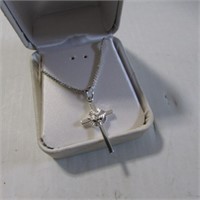 STERLING NECKLACE W/ CROSS PENDANT