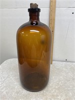 Vintage Brown Amber Apothecary Jar Bottle