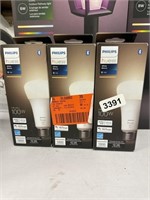 Lot of 3 Phillips hue white 100w-1600lumen light