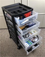 6 Drawer Cabinet Filled with Office Supplies