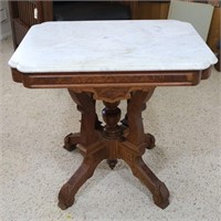 Antique Victorian Marble Top Occasional Table
