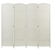 MyGift 4-Panel Dual-Hinged Freestanding Woven