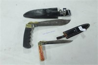 Pair of Folding Knives in Sheaths