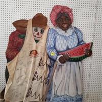 LARGE WALL FIGURES AND ASSORTED BOXES/ TOTES OF EX
