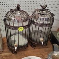 PAIR OF CAGE DISPENCING CONTAINERS