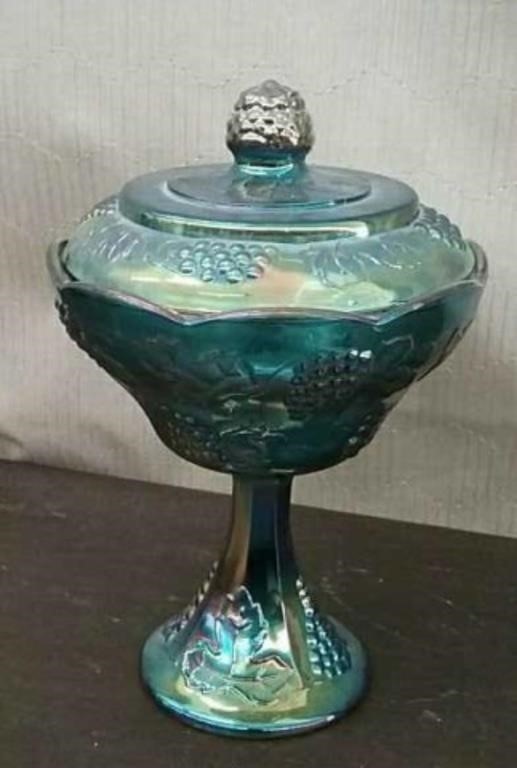 Box-1970's Indiana Glass Carnival Glass Compote