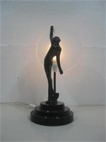 16" MCM  Art Deco Female Lamp Powers On