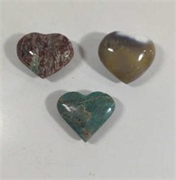 Hand carved Polished Stone Hearts