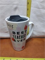 NEW BEST TEACHER EVER COFFEE CUP W/ LID