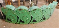 Hand painted frogs concrete landscaping border,