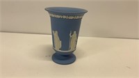Wedgwood Jasper Ware light blue squat footed vase